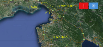 The present-day Free Territory of Trieste borders with Italy (since 1947) and Slovenia (since 1992).